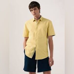 NEXT Regular Fit Cotton/Linen Blend Button Up Shirt